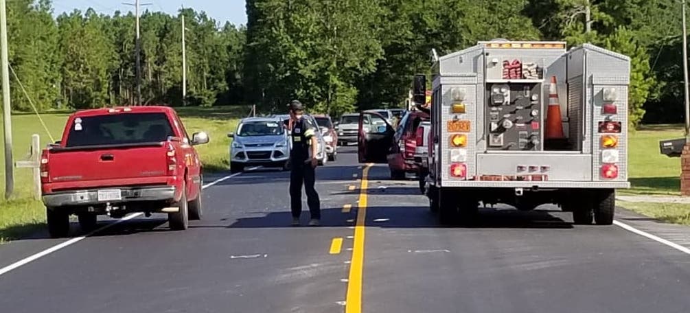 A two-vehicle crash on N.C. 130 has delayed traffic near Brunswick.
