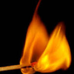 A matchstick with flame