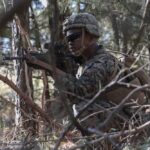 A MArine on a training mission at Camp Lejeune. Courtesy USMC