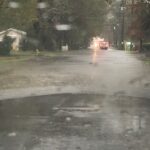 Spotty flooding is being reported across the county. Some of the more problematic residential streets in Chadbourn have more than a foot of water standing.