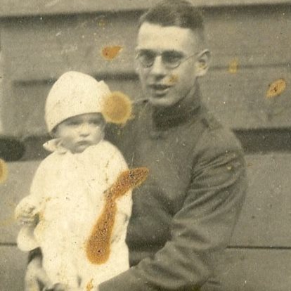 The writer's father and grandfather, Thomas Weaver and Tom, on Thomas' return from World War I.