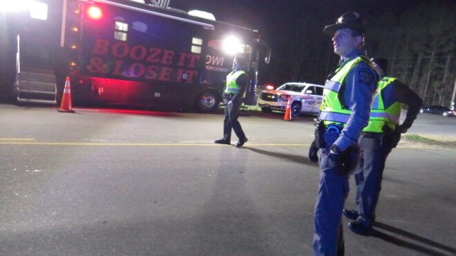 Law enforcement officers from multiple agencies participated in Friday's checkpoint at Sandyfield.