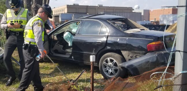 The crash has tangled homebound traffic on J.K. Powell near the Sonic restaurant.