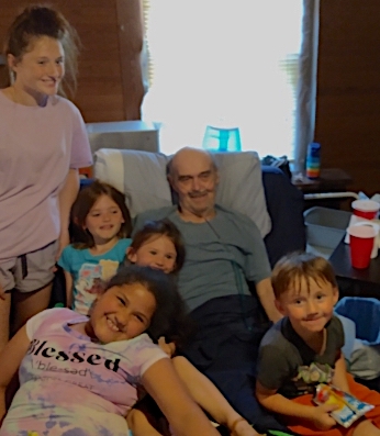 Johnny Todd with some his grandchildren.