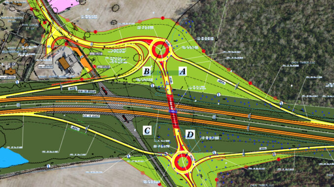 The intersection at Old Boardman/MAcedonia church Roads and U.s. 76 will be converted to an interchange to improve safety and traffic flow. (DOT graphic)