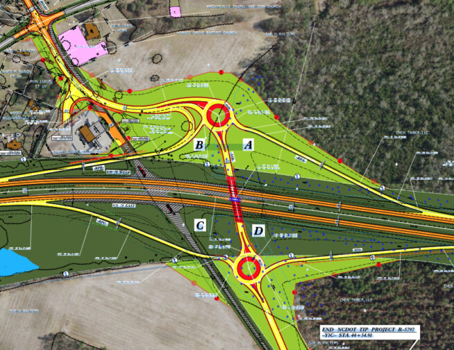 The intersection at Old Boardman/MAcedonia church Roads and U.s. 76 will be converted to an interchange to improve safety and traffic flow. (DOT graphic)