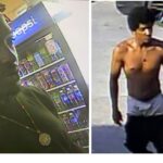 The sheriff's office is seeking the man shown in this surveillance footage from Fair Bluff.