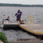 Search teams from three counties, along with a Highway Patrol helicopter and volunteers, scoured the southern end of the lake looking for the victim.