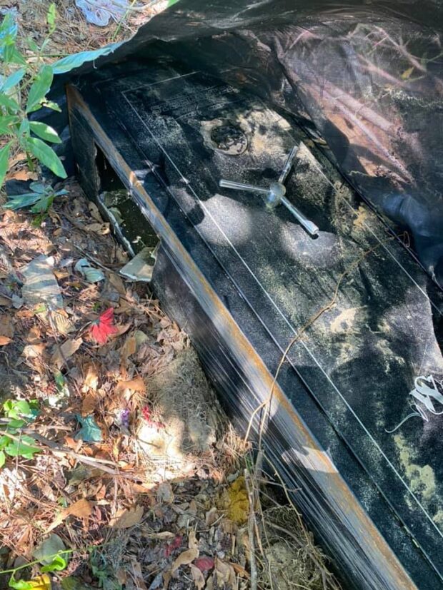 Tabor city police are searching for the owner of this gun safe found at Forest Lawn cemetery.