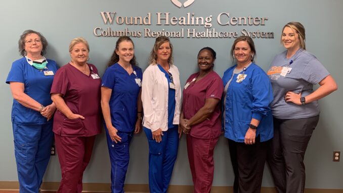 CRHS Wound Healing Center staff: Dianne Smith, Connie Ellis, Beverly Buck, Allison Ray, Jackie Jenrette, Geena Williams and Ashley Coleman.