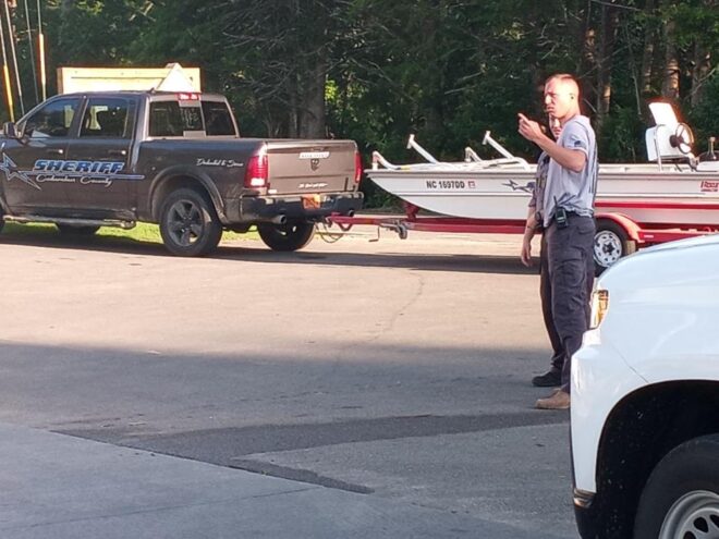 Search crews are deployed atLake Waccamaw after a man went missing earlier today. (Contributed)