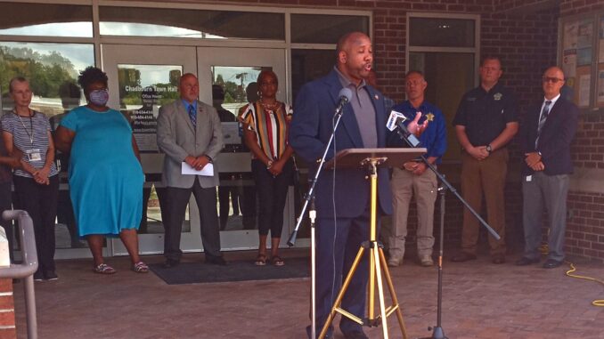 Chadbourn Manager Jerome Chestnut called on town residents to take a stand against violence in the press conference Wednesday.