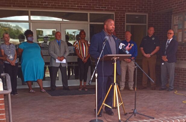 Chadbourn Manager Jerome Chestnut called on town residents to take a stand against violence in the press conference Wednesday.