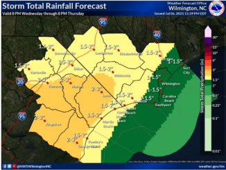 Estimated rainfall amounts as of Wednesday morning. (NWS graphic)