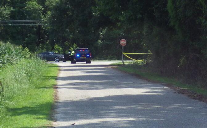 Broadway Road was blocked Saturday morning while investigators secured what was referred to as "a large crime scene" in Chadbourn.