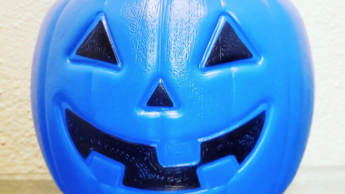 Blue buckets on Halloween denote a child with autism, especially one who is non-verbal.