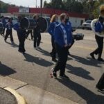 The WHS band led off the homecoming parade through downtown.