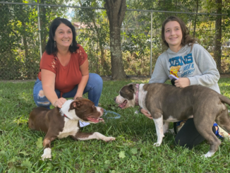 Trooper (left) with his new family. Changes at Animal protective Services helped get Trooper the assistance he needed much faster. (Submitted photo)