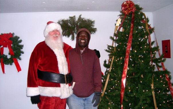 The Real Whiteville Santa with another Whiteville fixture, Jimmy Kirk.