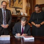 Gov. Roy Cooper signed the state's first new budget since 2017 into law today. (Courtesy Governor's Office)
