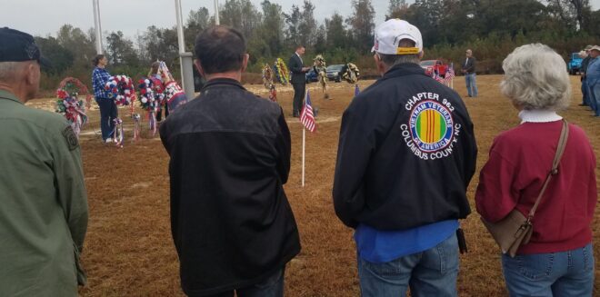 Clerk of Superior Court and U.S. Army veteran Jess Hill explains the significance of the Tomb of the Unknown Soldier.