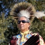 A member of the Waccamaw Siouan tribe in full regalia at Saturday's program.