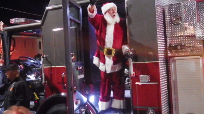 Santa was brought to downtown Whiteville courtesy of the Whiteville Fire Department.