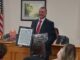 Outgoing Mayor Daniel Hilburn was honored with a "key" to the lake as well as a resolution honoring his service Tuesday.