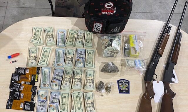 Some of the evidence retrieved from a suspect vehicle after a New Year's Eve chase. (CCSO photo)
