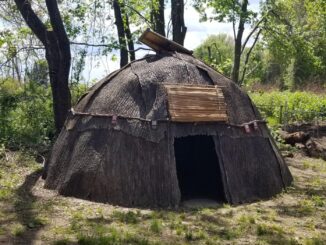 Reproduction of a typical Woodland wigwam.