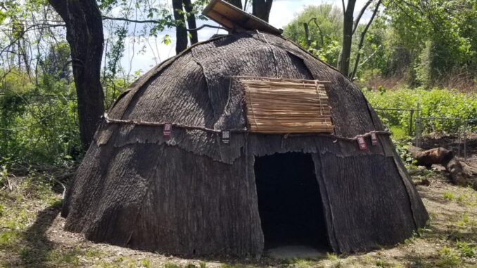 Reproduction of a typical Woodland wigwam.
