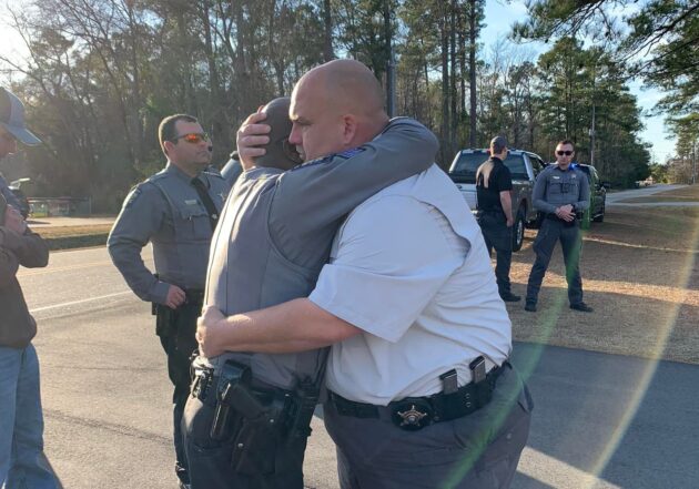 Bobby Faulk and a well-wisher (CCSO photo)