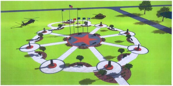 Artist's rendering of the Freedom Circle planned for the Veterans Park.