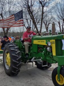 Tractor and flag