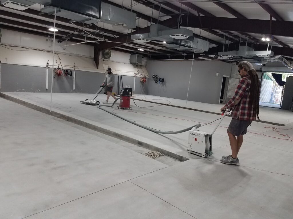 Floors in the shelter are being stripped, sanded and resealed prior to installation of the new kennels in May.