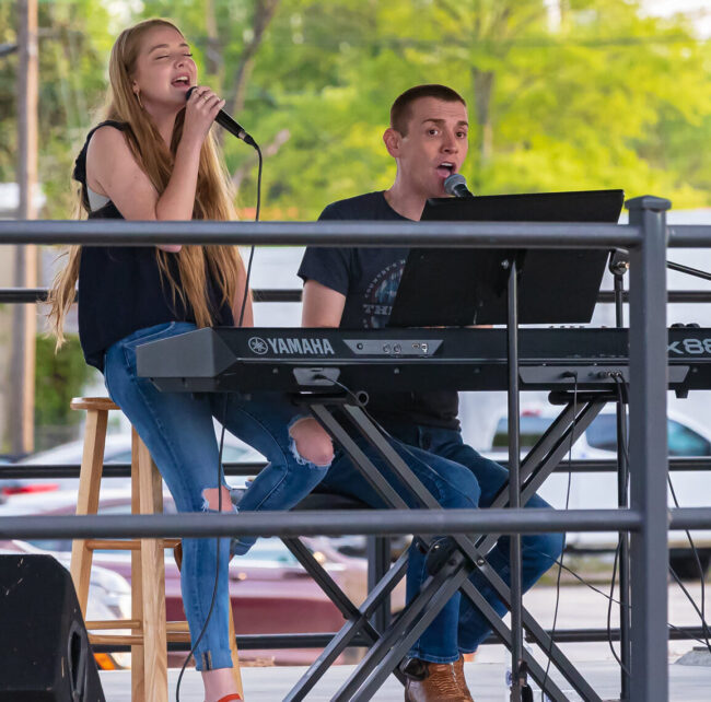 Ryleigh Madison and Dustin Chapman at Thursday's concert in Whiteville. (Jeff Reichert)