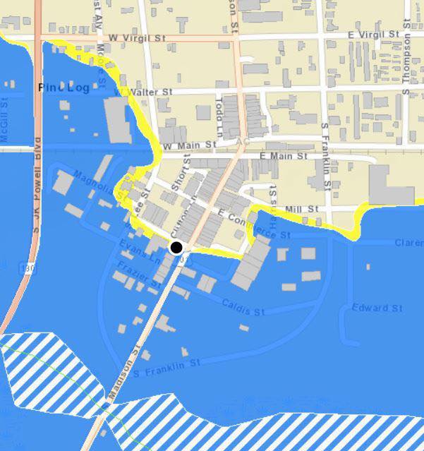 The group creating the city's flood print iwill return to downtown Whiteville Thursday. (WDDC graphic)