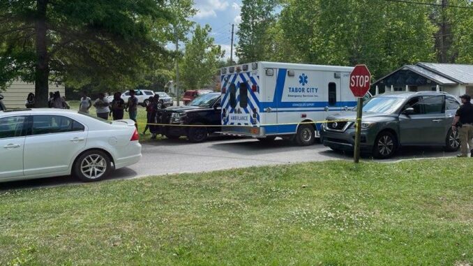 TCPD and the State Bureau of Investigation are on the scene of a shooting in Tabor City. (Kandi Thompson photo)