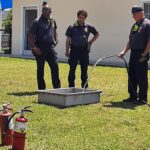 Whiteville firefighters recently held a fire safety class for a local service agency.