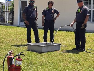 Whiteville firefighters recently held a fire safety class for a local service agency.