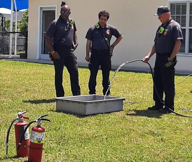 Whiteville firefighters recently held a fire safety class for a local service agency.