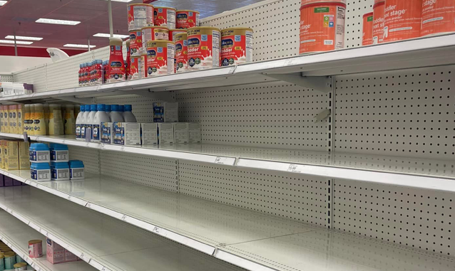 A shortage of some types of formula has led to empty shelves in some stores. (Submitted)