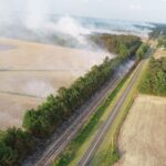 Drone photo showing extent of Wednesday's fire near Cerro Gordo. (Courtesy Jason Durdle)