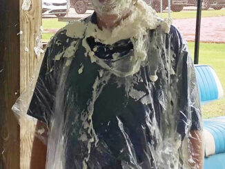 BGHNC President Ricky Creech took a pie to the face as part of the recent Family Fun Day. (Submitted photo)