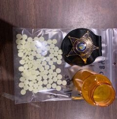 CCSO narcotics agents seized 100 oxycodone tablets in the arrest of an 81-year-old suspect. (CCSO photo)