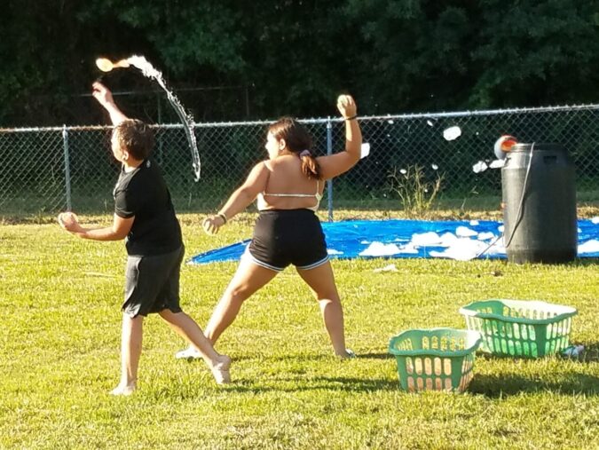 water balloon fight