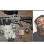 Banks Batten (right) and some of the evidence seized during the raid. (CCSO photo)