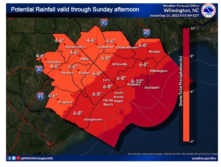 Potential Rainfall Graphic courtesy NWS