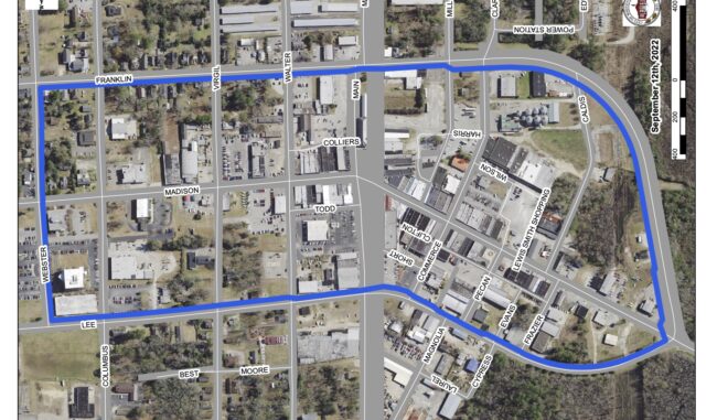 Proposed social district for Whiteville. (submitted graphic)