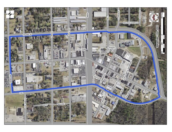 Proposed social district for Whiteville. (submitted graphic)